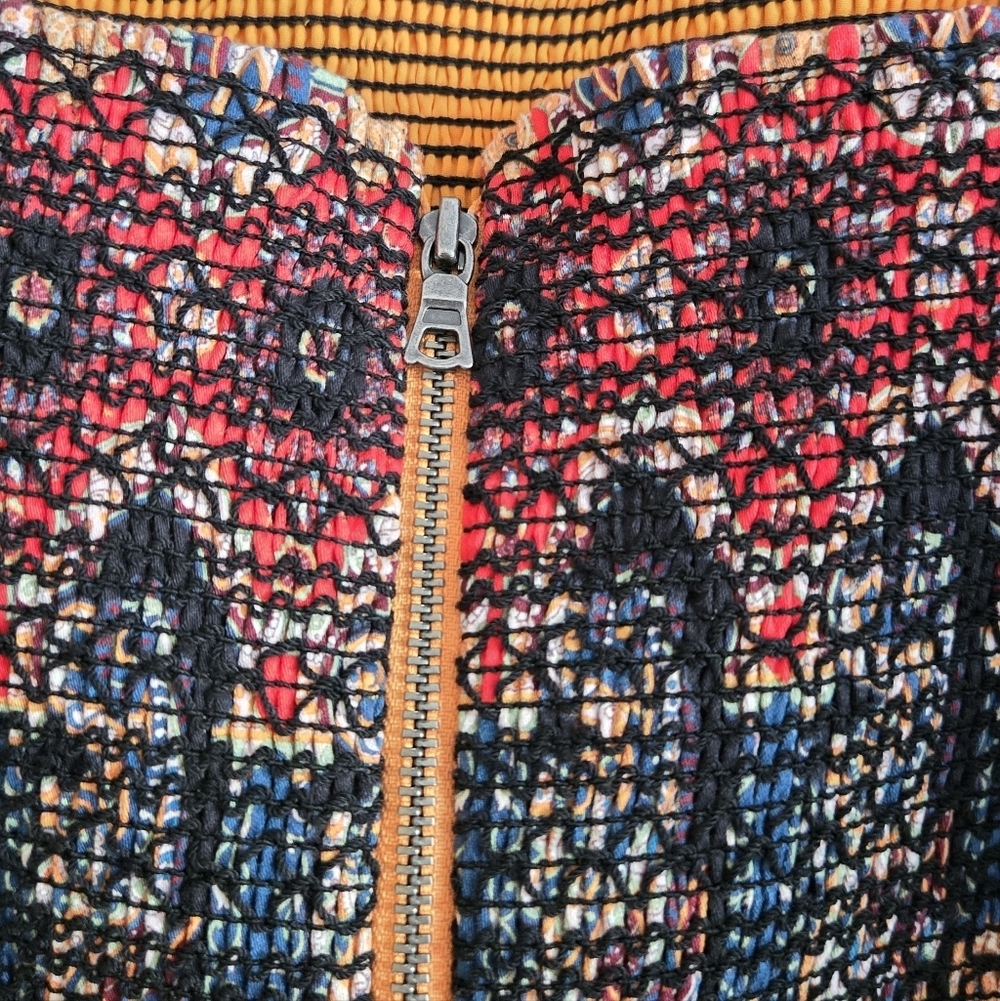 Alice and Olivia Julissa Smocked Mini Dress Size 2 Colorful Multiprint - Picture 12 of 16